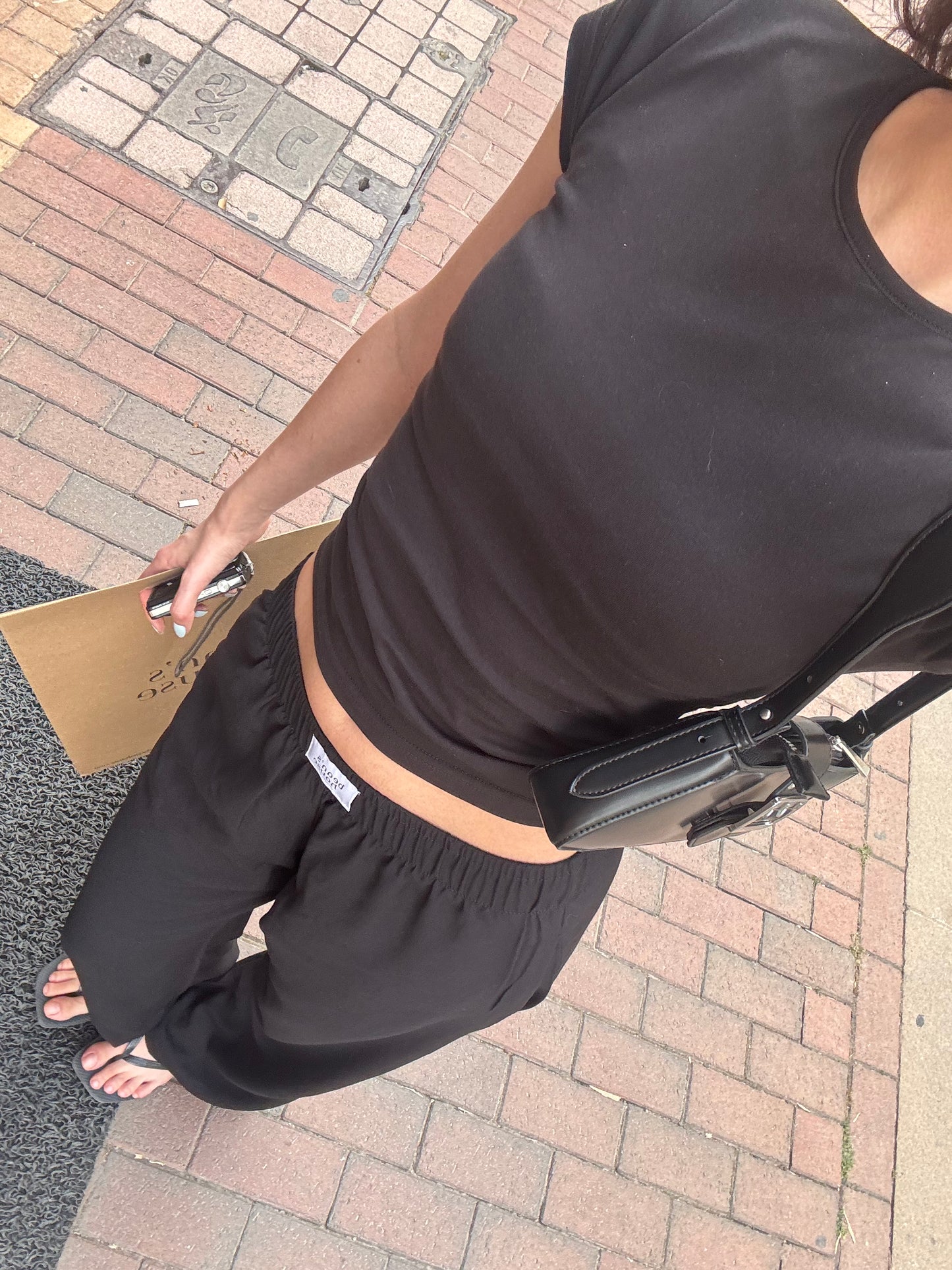 Black linen pants