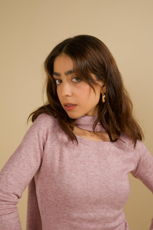 SOFT TOP & SCARF IN PINK