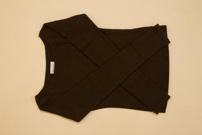 SOFT TOP & SCARF IN BROWN