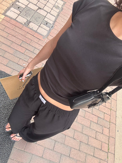 Black linen pants