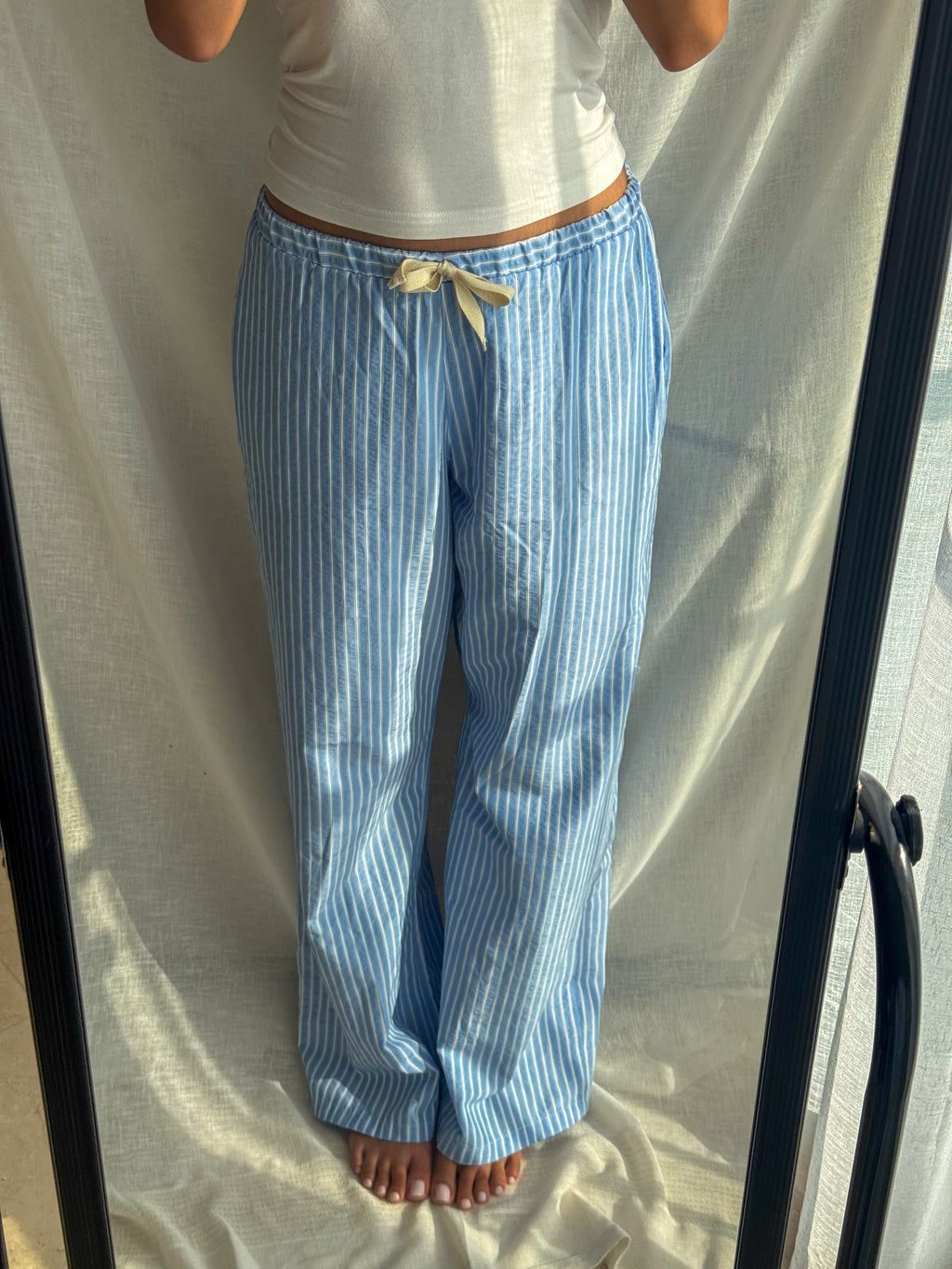 Sleep Pants in Blue Stripe Classic - Womans Cut