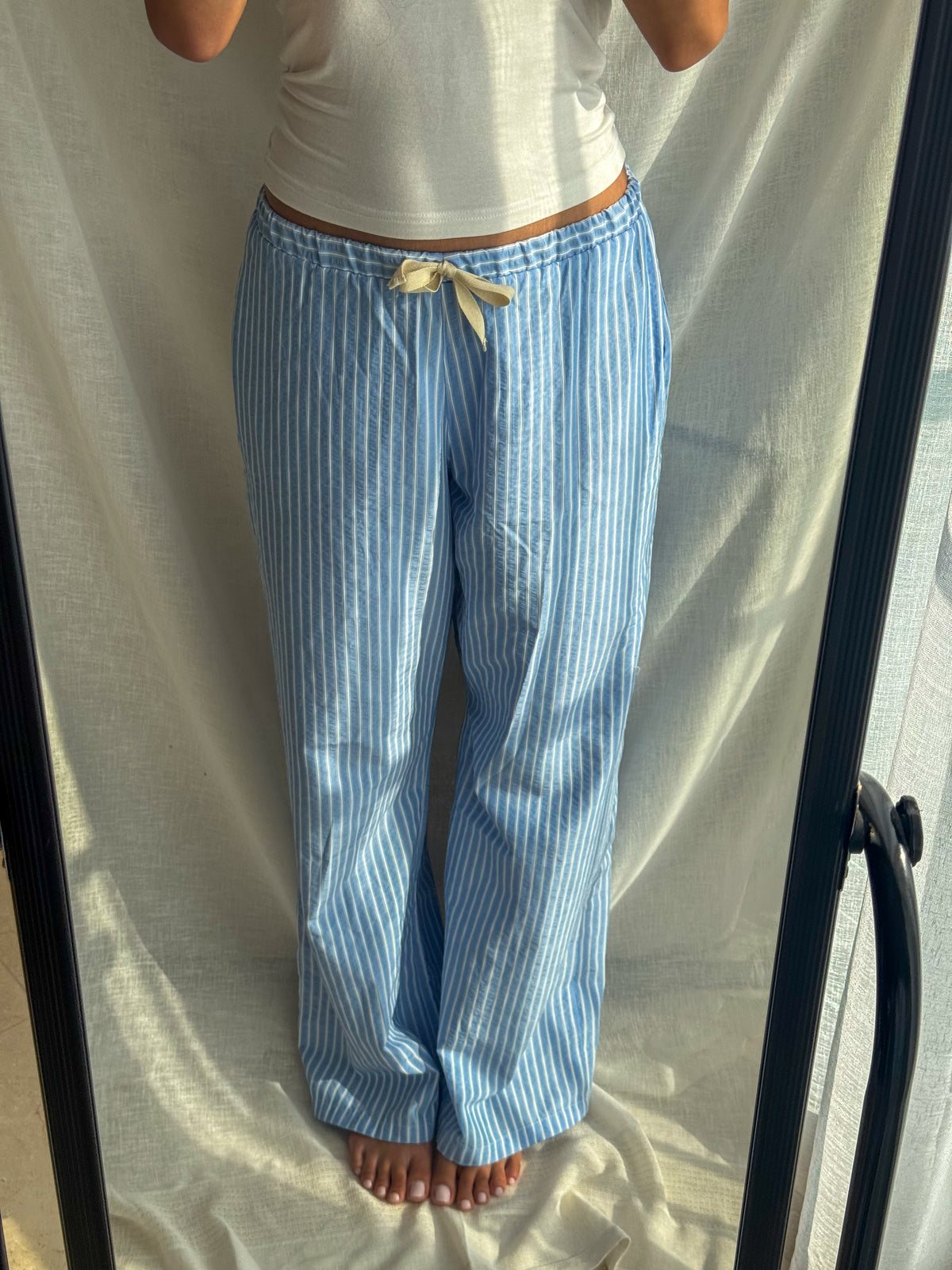 Sleep Pants in Blue Stripe Classic - Womans Cut