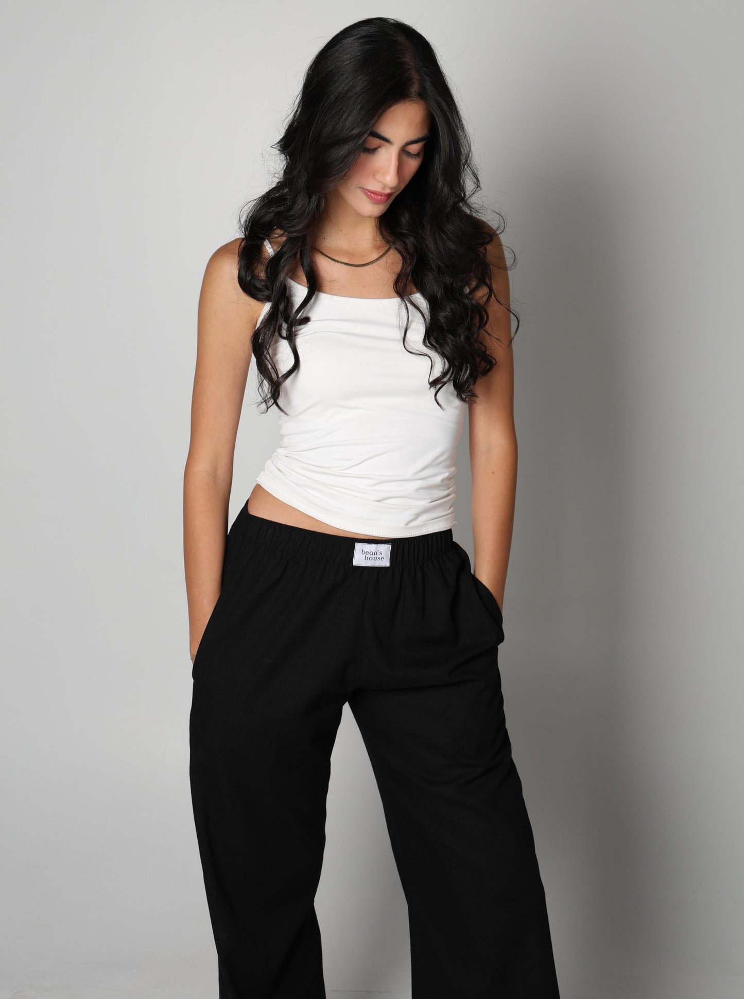 cozy linen black pants